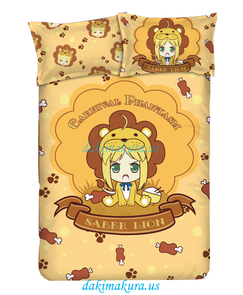 Saber - Carnival Phantasm Anime 4 Pieces Bedding Sets,Bed Sheet Duvet Cover with Pillow Covers